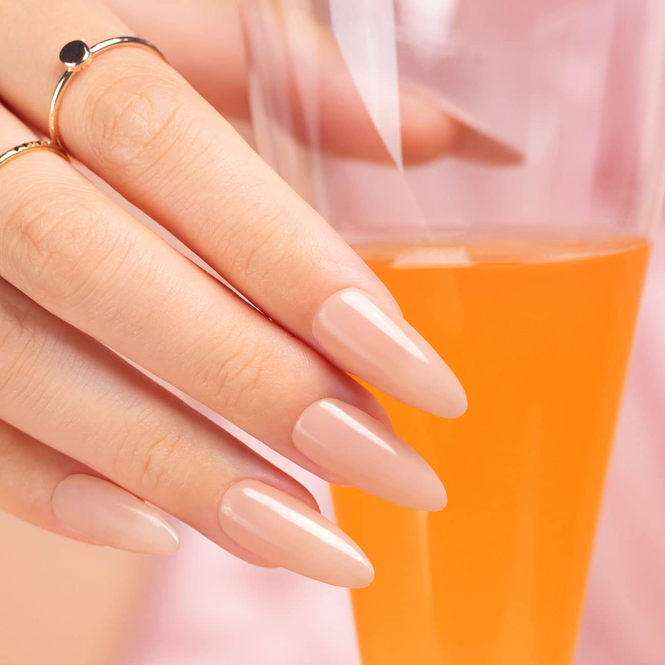 Application of Rarjsm sheer pink gel on nails