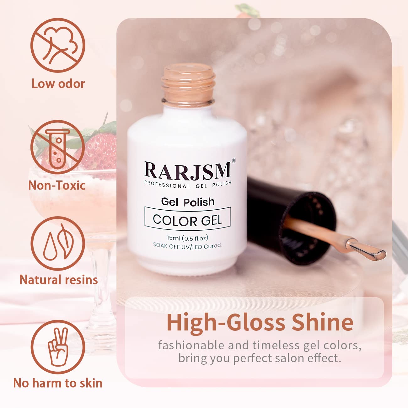 Professional manicure using Rarjsm Milky Rose gel