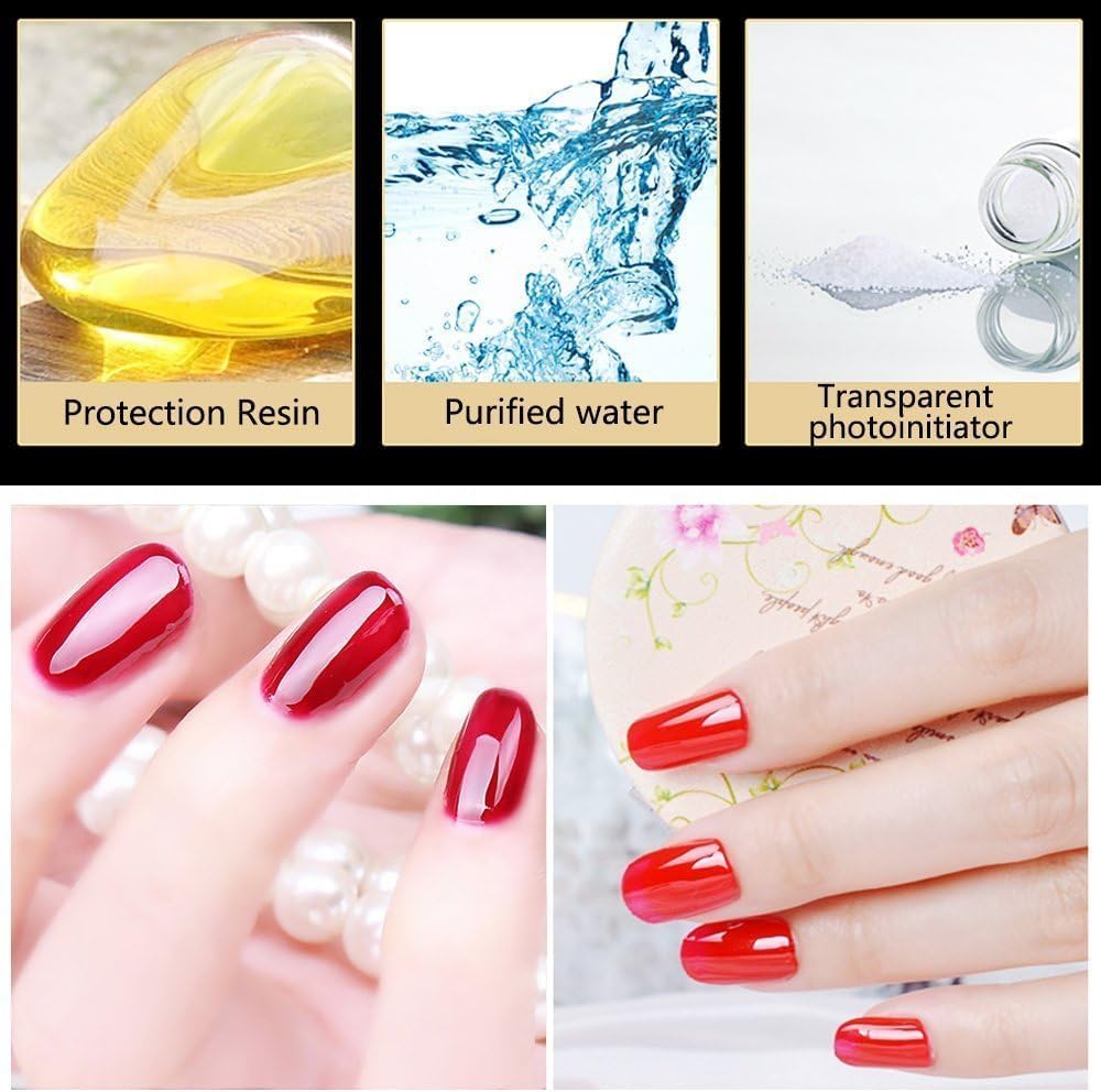 Professional gel nail manicure set components