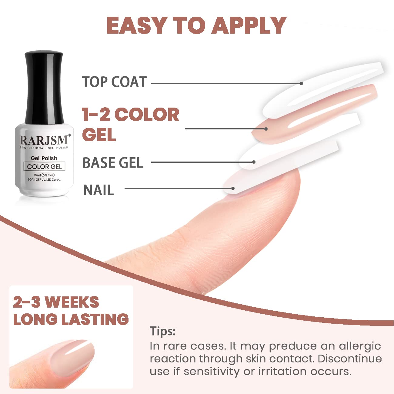 Rarjsm gel polish branding on product bottle