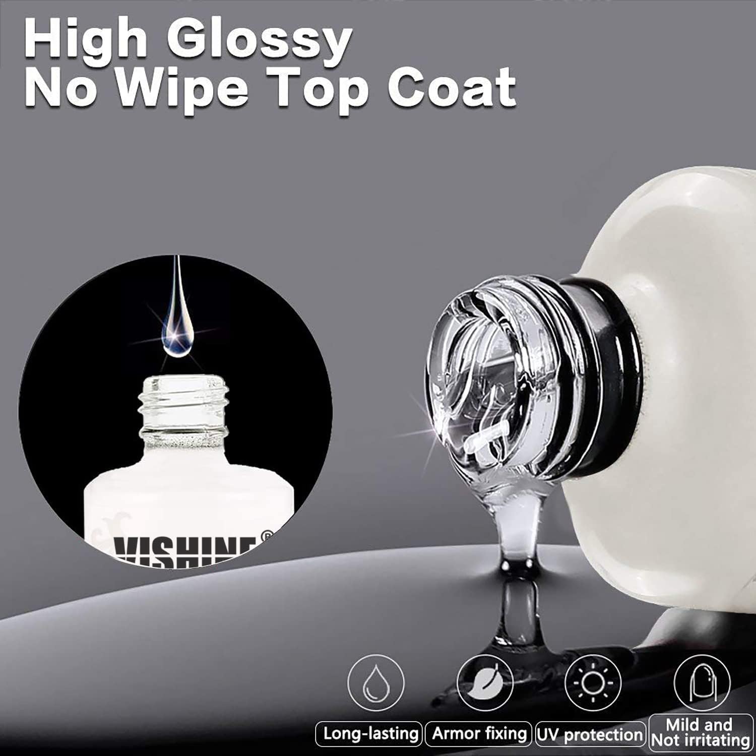 Top and base coat set for UV LED gel polish