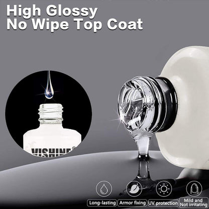 Top and base coat set for UV LED gel polish