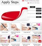Overhead view of Vishine 15 milliliter base and top coat set ready for retail packaging.
