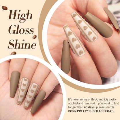 Swatches of Born Pretty nude brown gel polish collection
