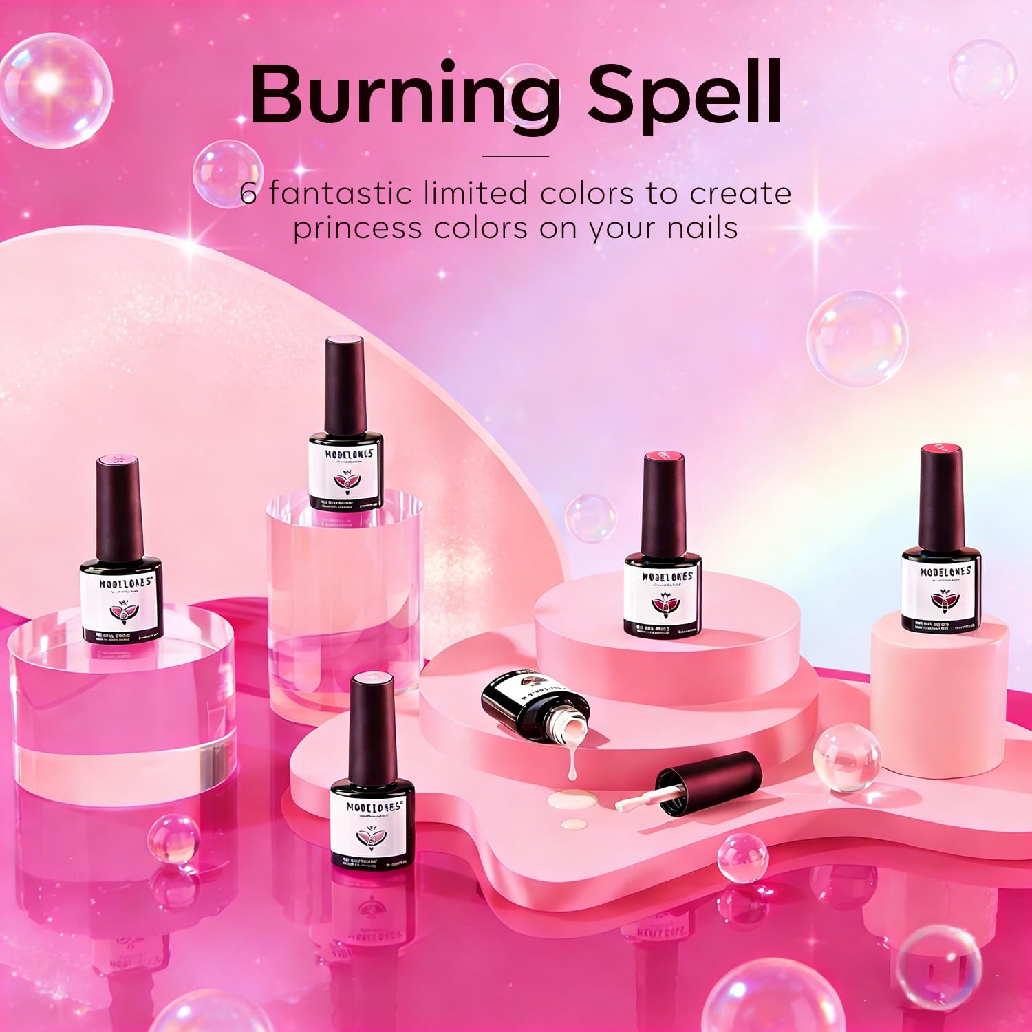 Modelones 6 colors pastel and neon pink kit bottles