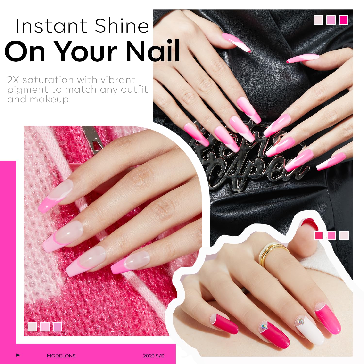 Modelones pink gel polish set professional manicure kit