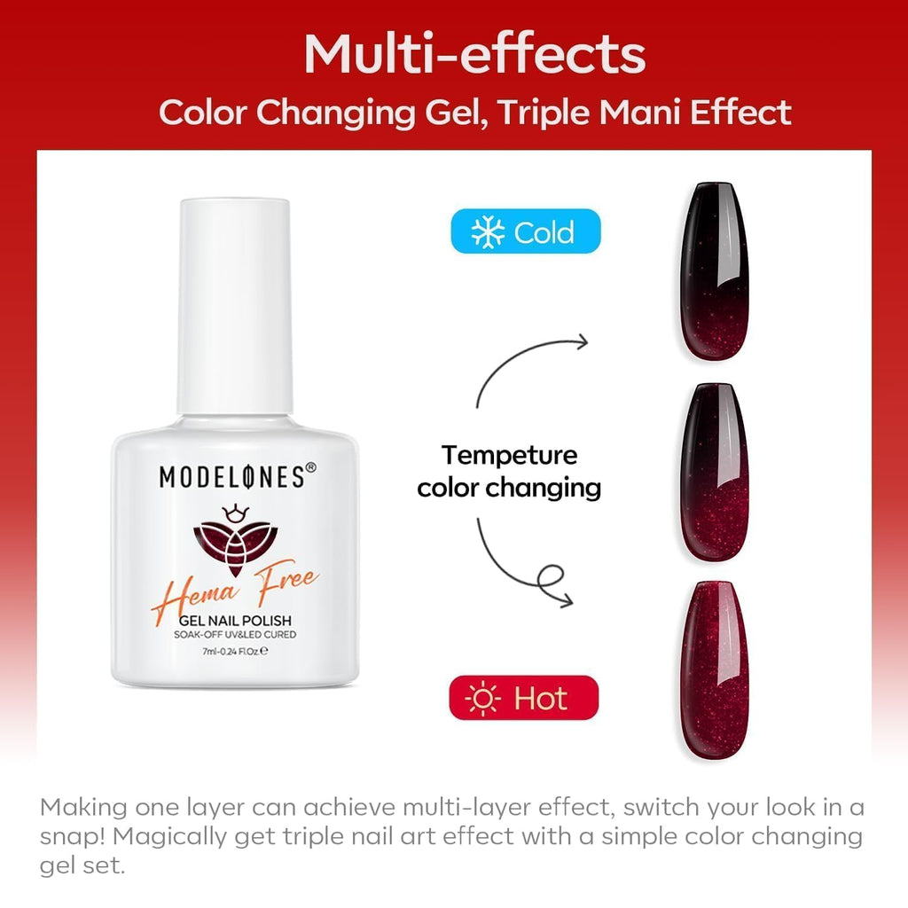 Back view of the Modelones gel polish box with ingredient details