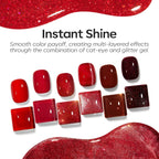 Aesthetic flat lay of the six bottle gel polish set with nail brush