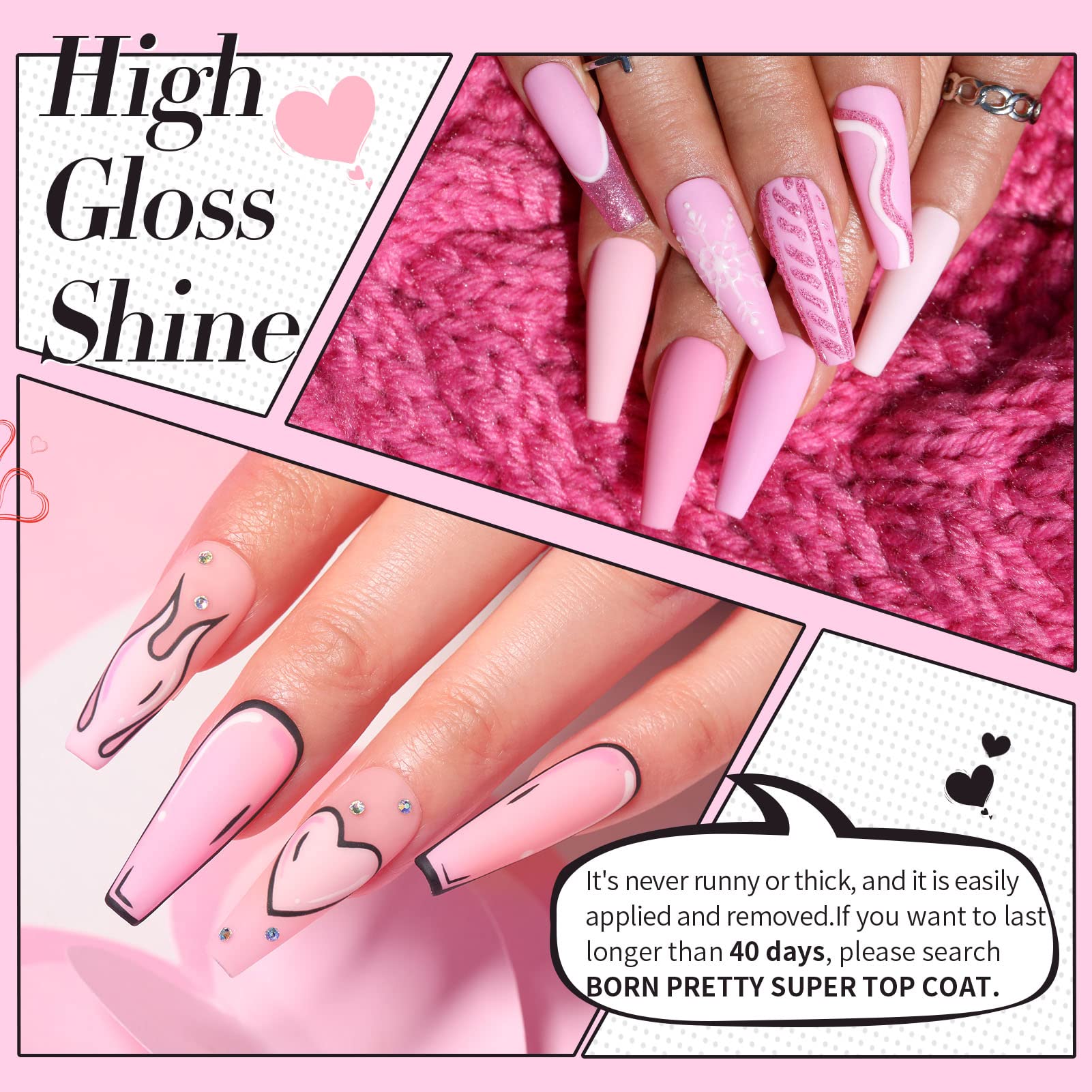 Born Pretty pink series gel polish set for home salon nail art