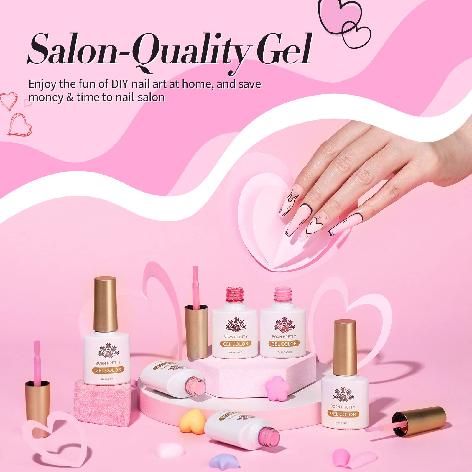 Authentic Born Pretty gel nail polish kit packaging