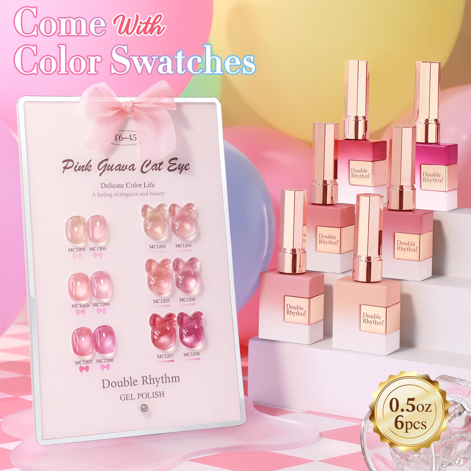 Double Rhythm Glass Nude Pink Rose gel polish bottle detail