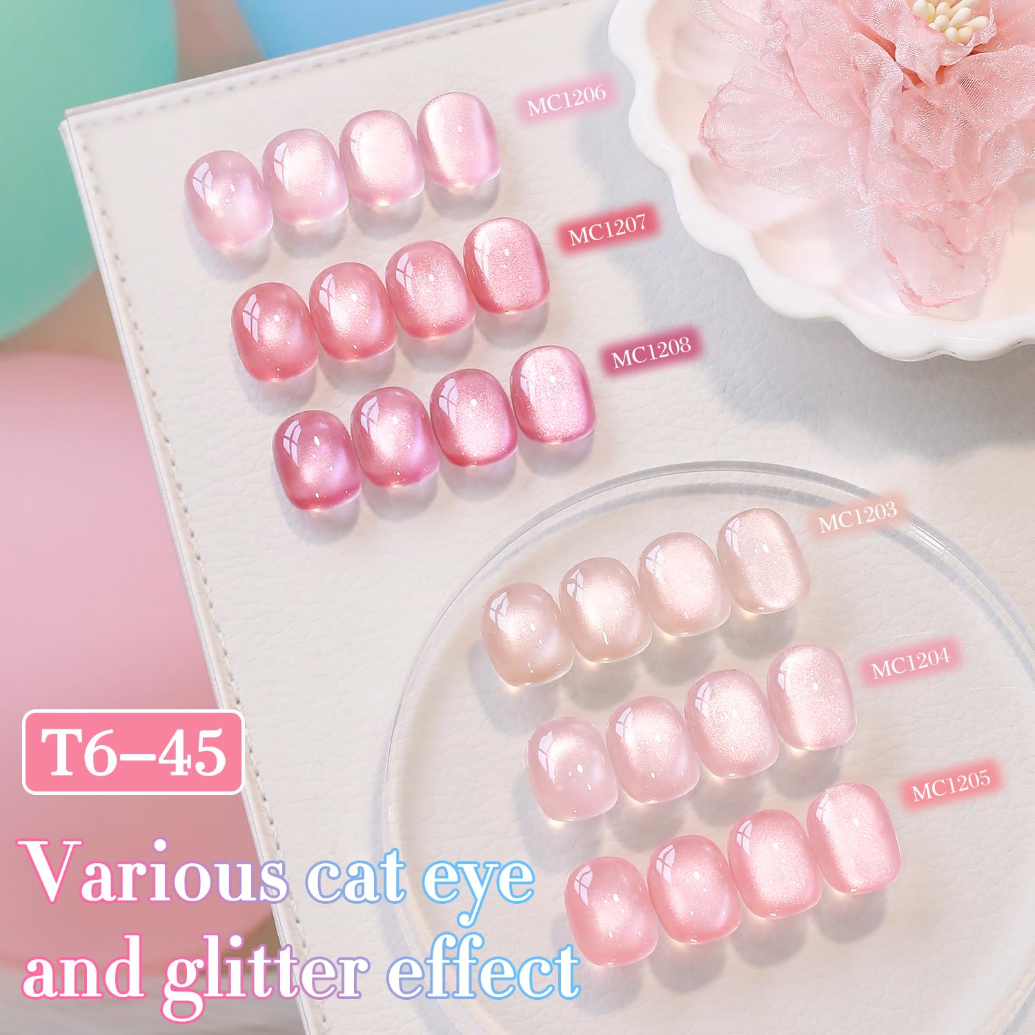 Top view of 6-piece Double Rhythm gel polish kit packaging