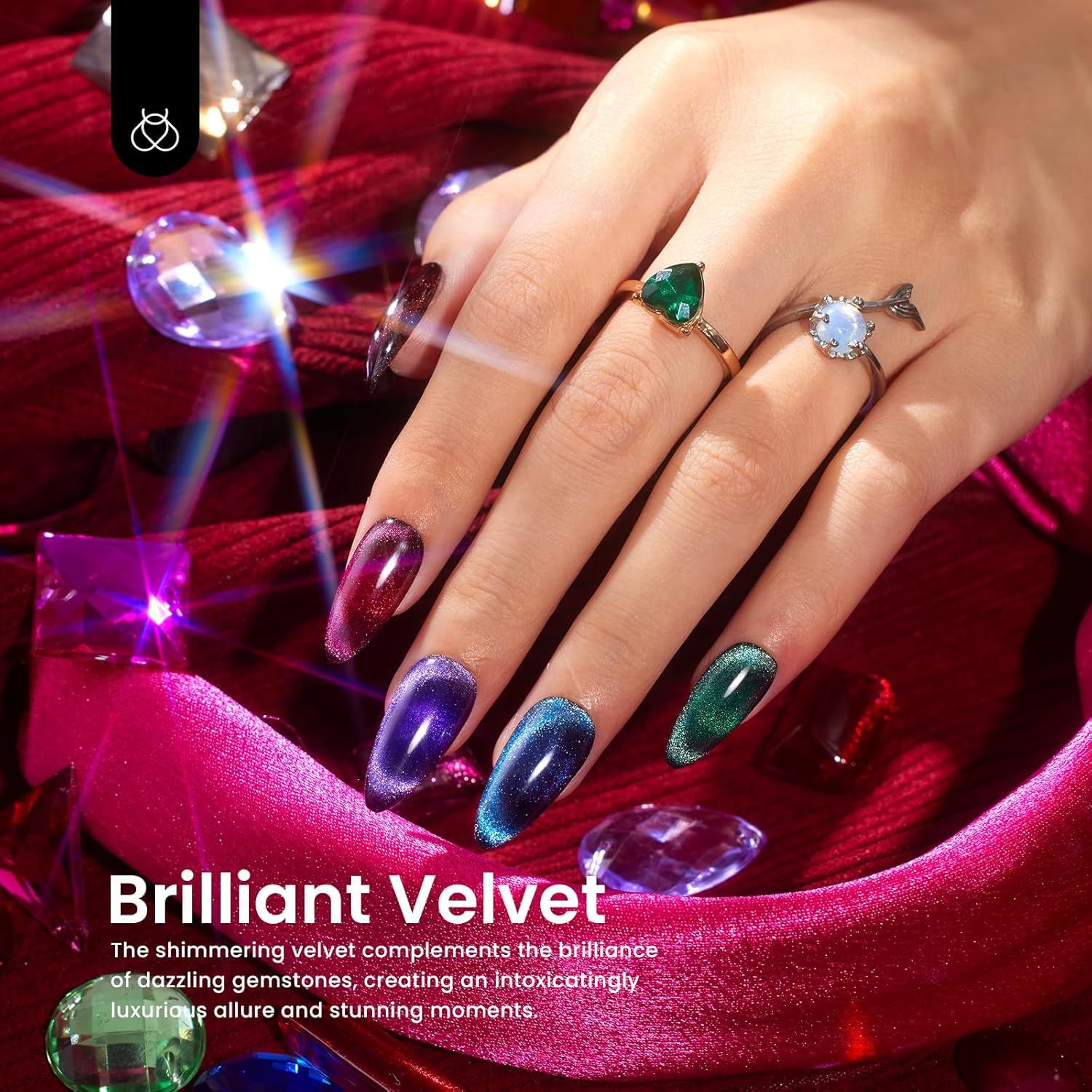 Beetles velvet cat eye gel polish swatches on nails