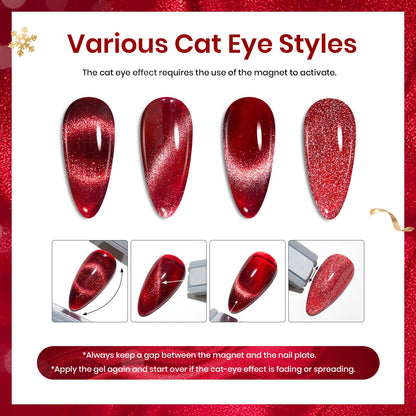 Applying cat eye nail art with Beetles gel polish