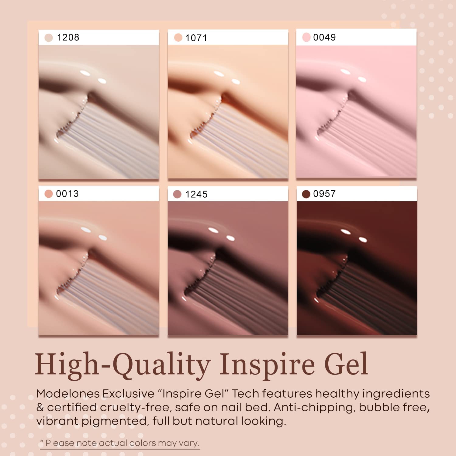 Modelones nude and pink gel polish bottles