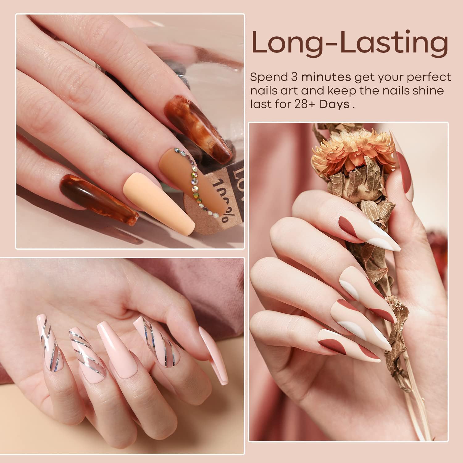 Modelones milky white gel polish manicure design