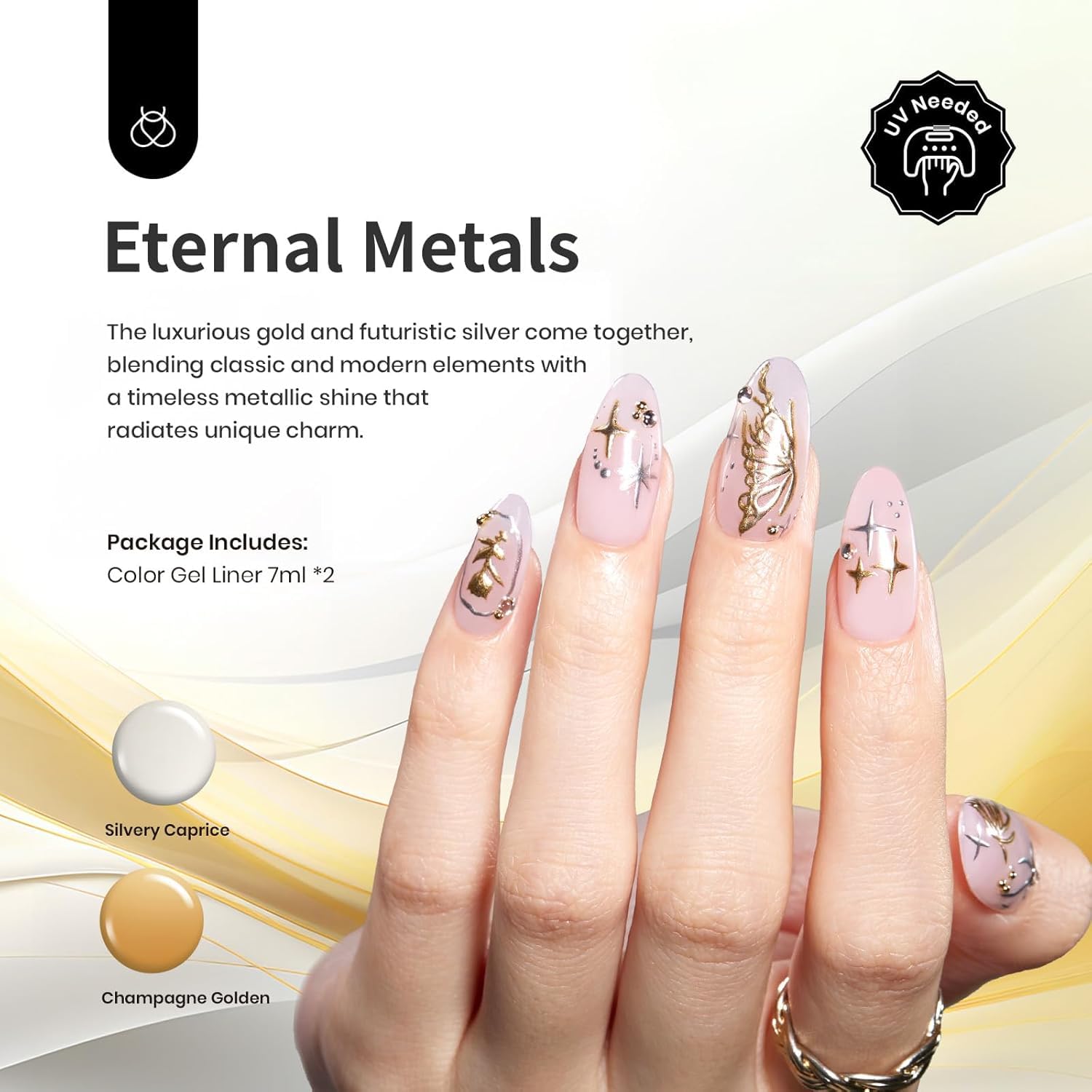 Beetles gel liner silver and gold bottles side by side
