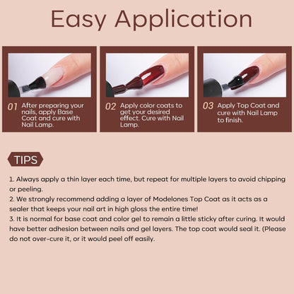 DIY home manicure using Modelones nude gel shades