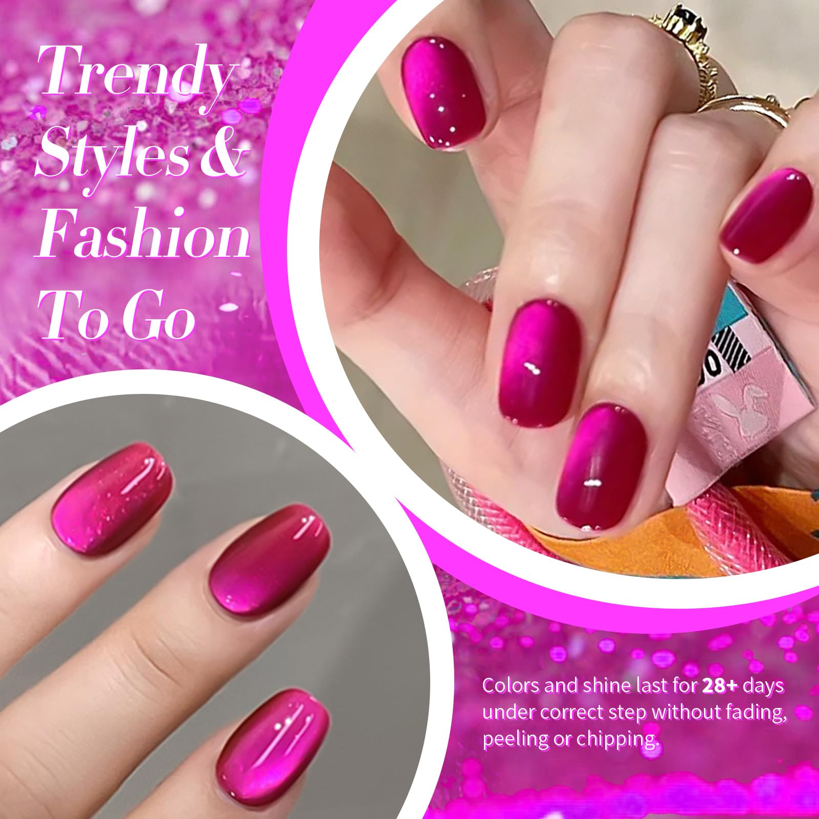 Top view of Dragon Fruit jelly gel nail polish