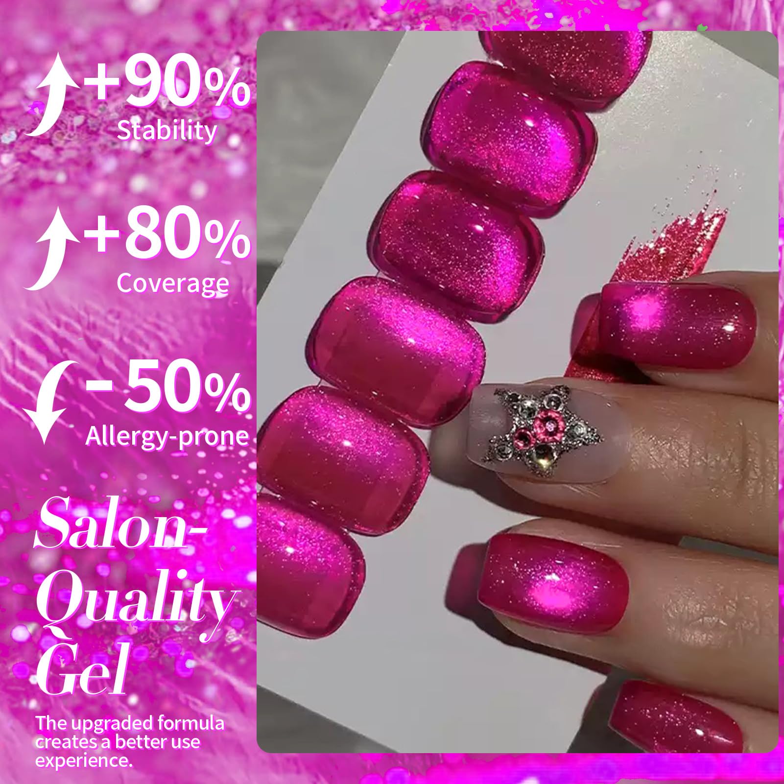 Professional manicure using Born Pretty magnetic gel polish