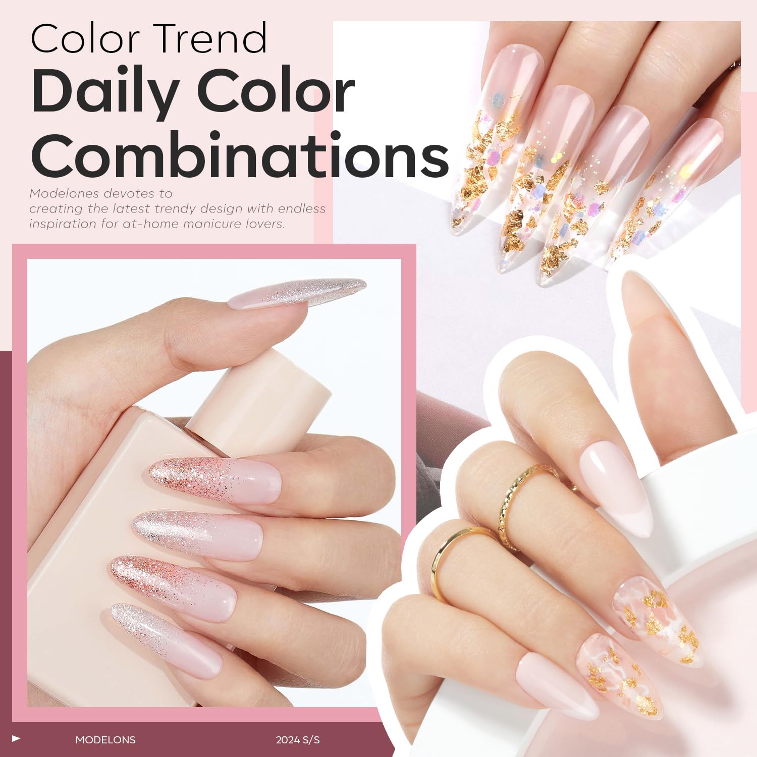 Professional application of Modelones builder gel on natural nails