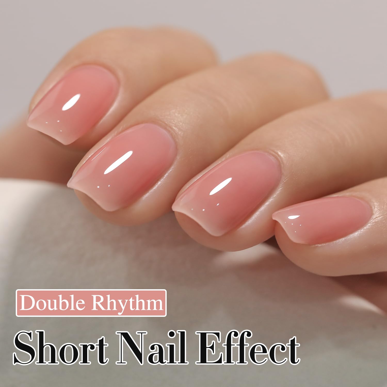 Double Rhythm 15ml pink sheer nail gel texture swatch