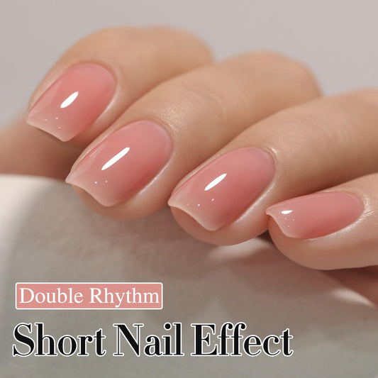 Double Rhythm 15ml pink sheer nail gel texture swatch