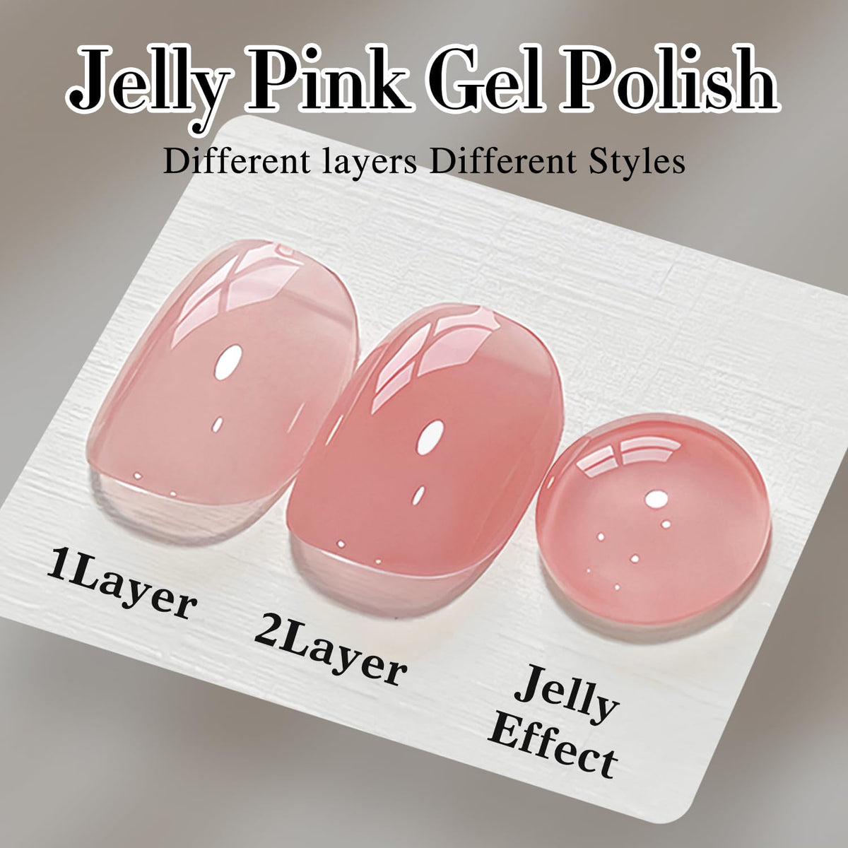 Stacked layers comparison showing sheer neutral pink color depth variations