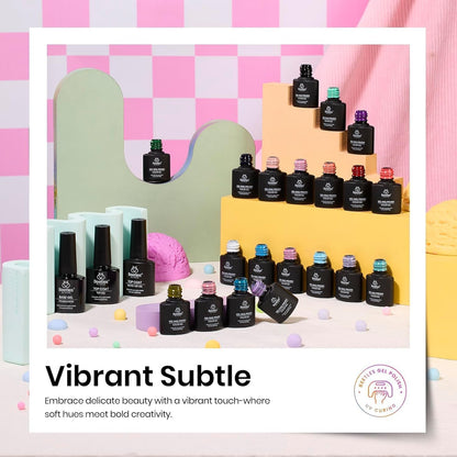 Beetles gel polish bottles arrangement