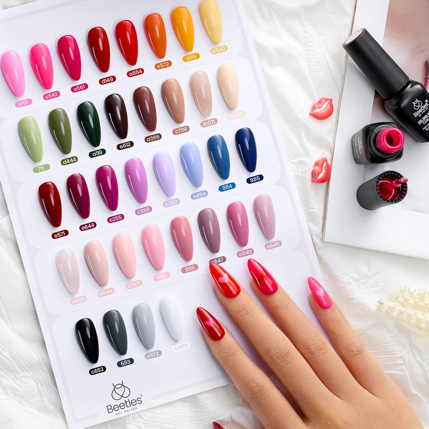 Professional nail art created with Beetles 44 piece set