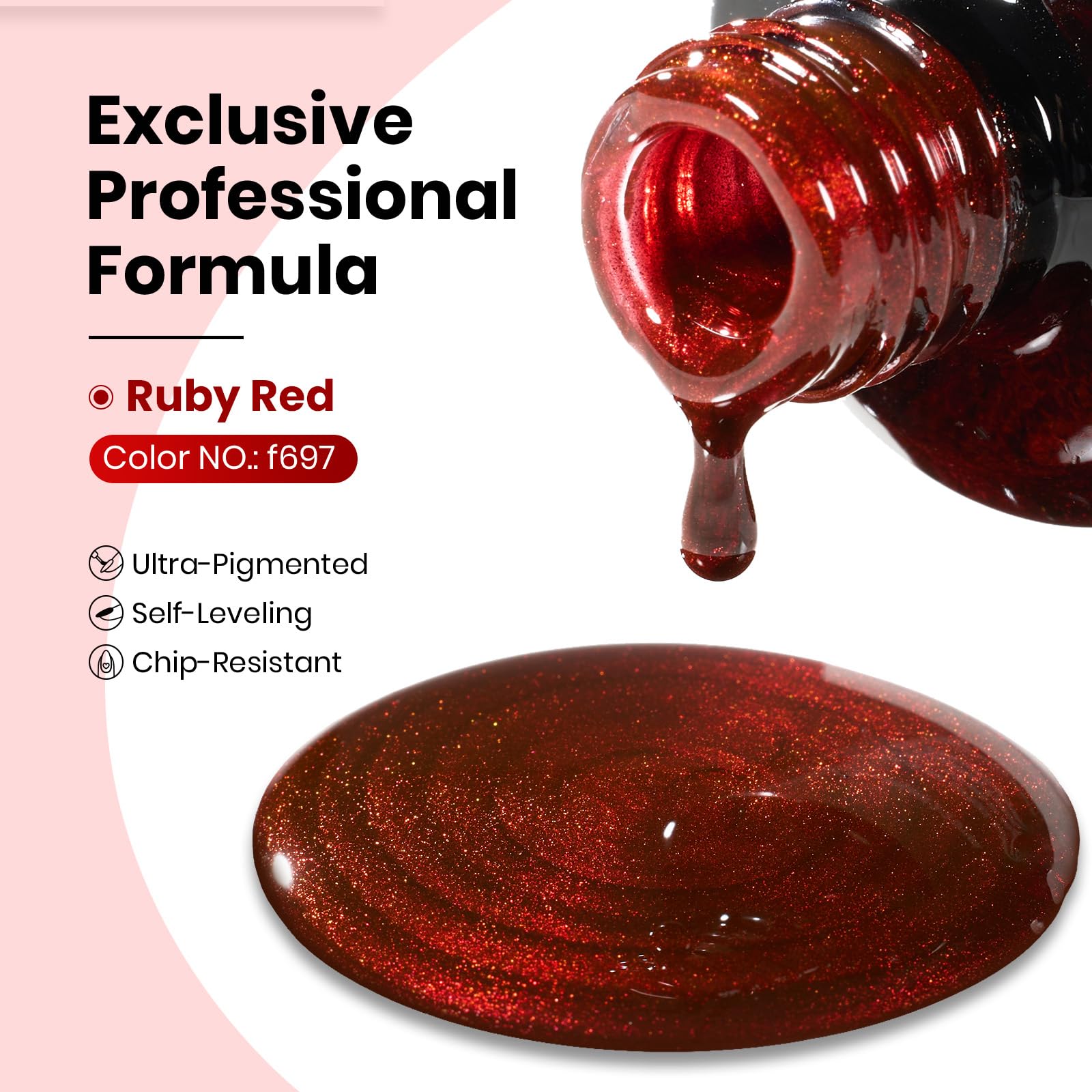 User applying Beetles magnetic red cat eye gel polish