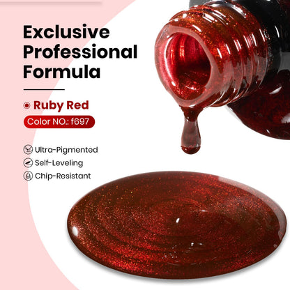 User applying Beetles magnetic red cat eye gel polish