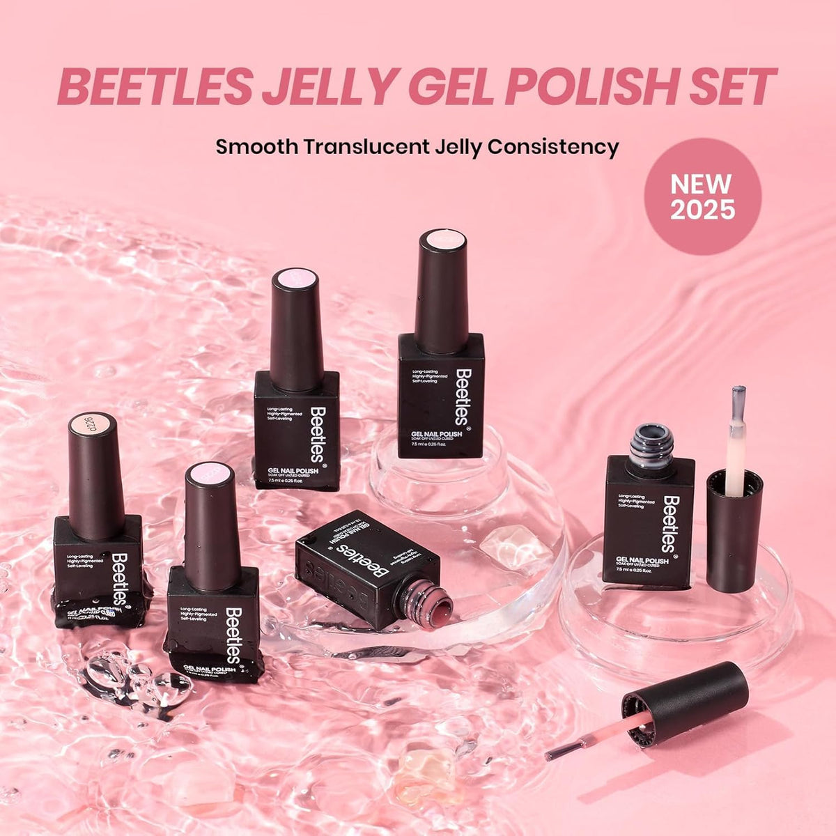 Manicure setup featuring the gel polish bottles next to an ultraviolet curing lamp
