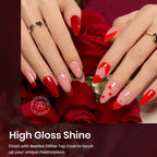 Demonstration of gel polish applied on manicured nails