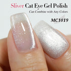 Double Rhythm silver cat eye gel polish bottle shown alongside magnetic wand