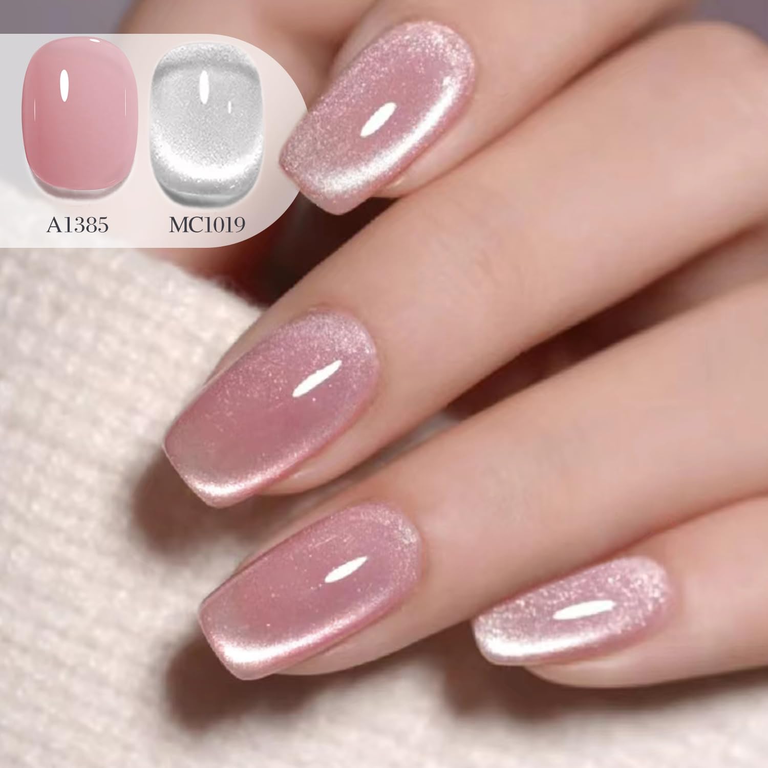 Holographic shimmer effect of silver cat eye gel polish