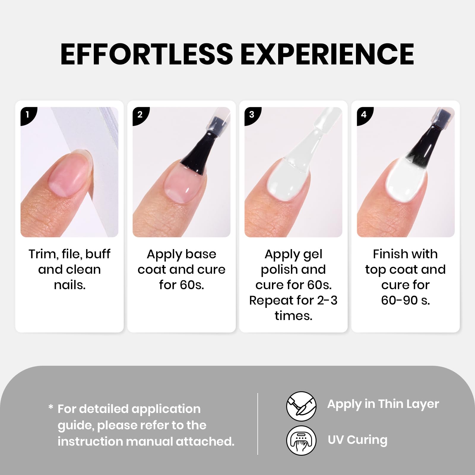 Beetles 15ml white gel polish bottle texture