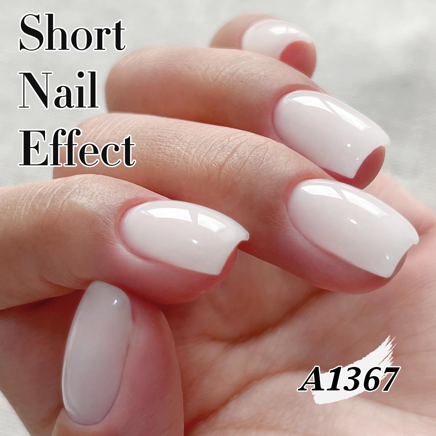 Double Rhythm A1075 milky white gel polish texture swatch
