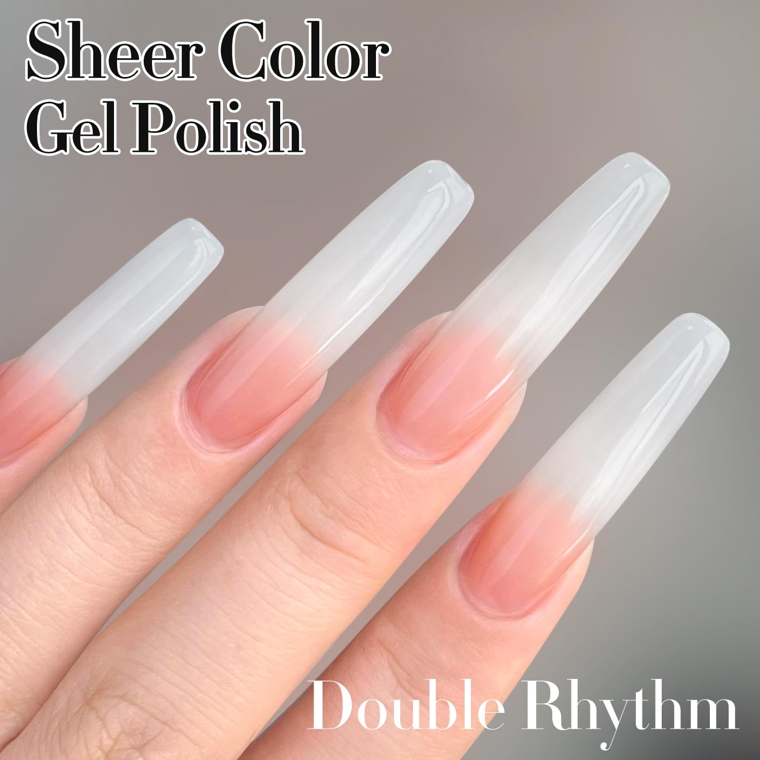 Professional manicure using Double Rhythm milky white gel polish
