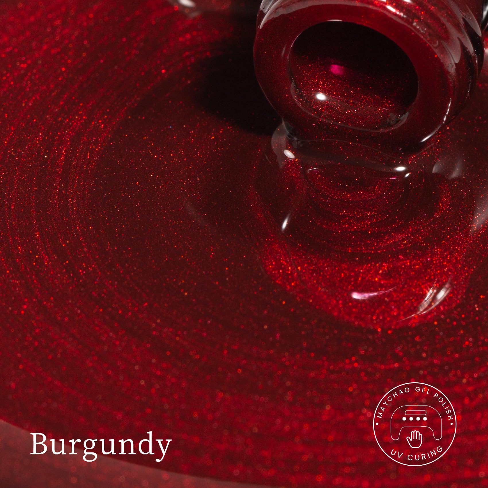 Maychao burgundy magnetic gel polish bottle and magnet