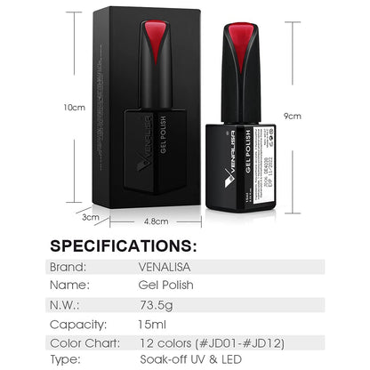 Deep cherry red nail polish color swatch on nail tip display