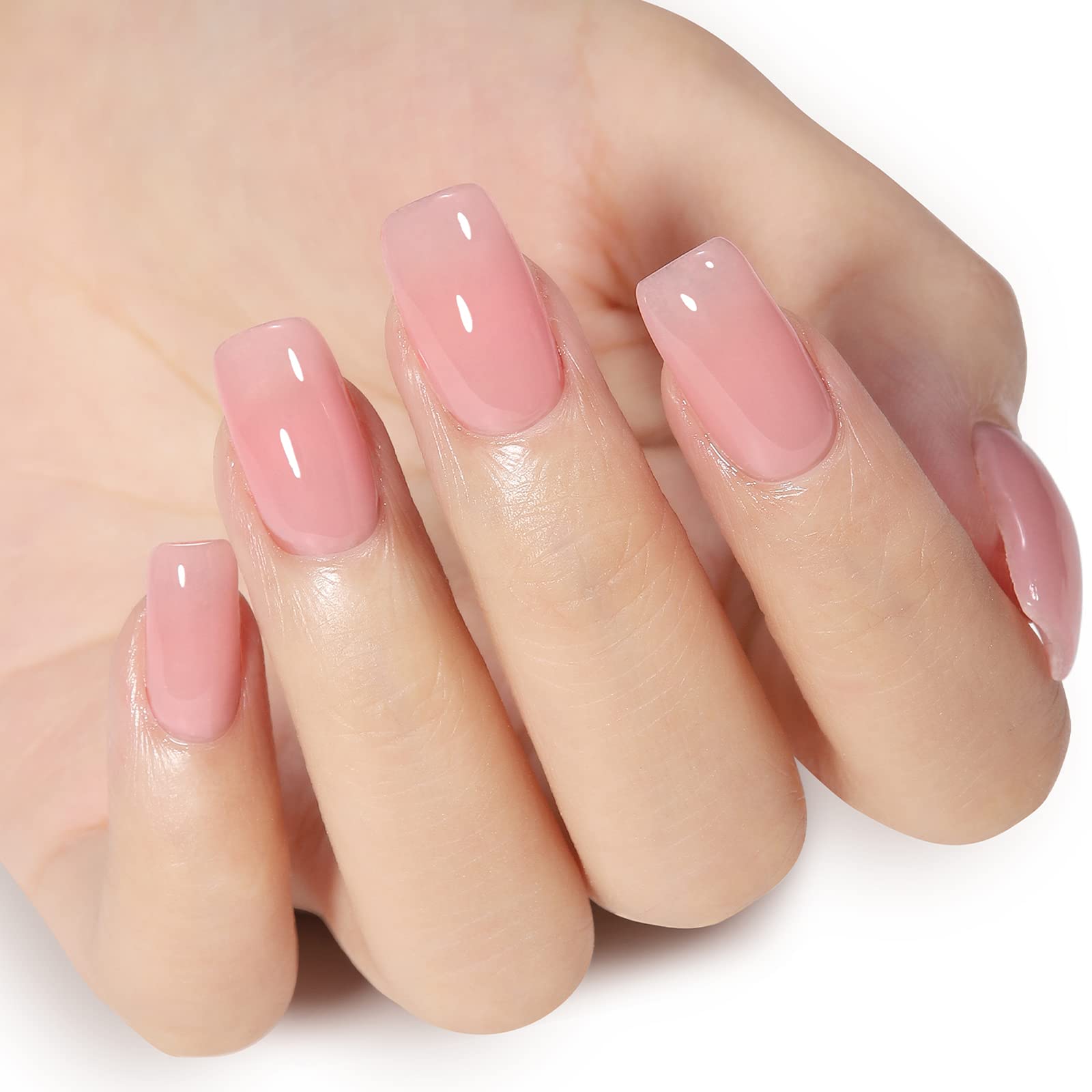 Aillsa sheer pink jelly gel polish application on nails