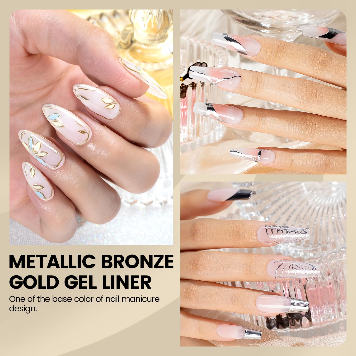 Two bottles of Rarjsm metallic gel polish for nail art