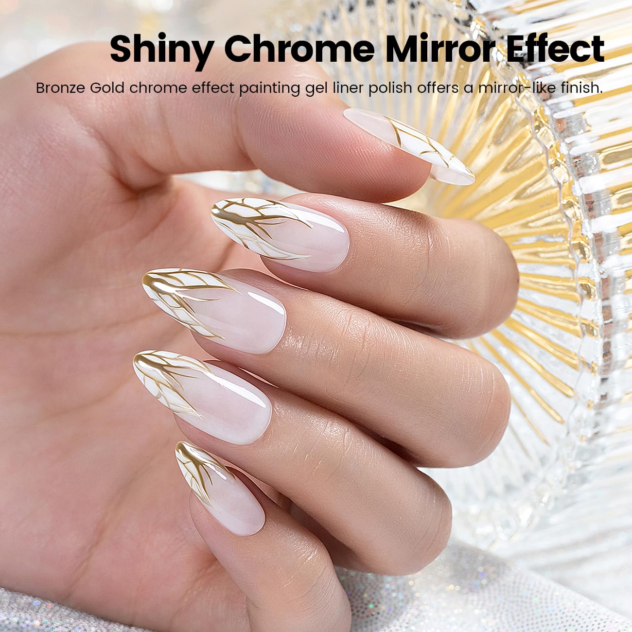 Close up of Rarjsm mirror chrome metallic gel liner brush