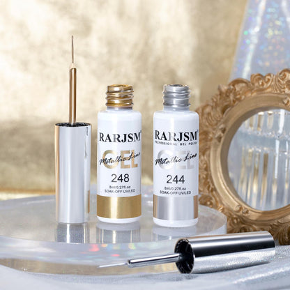 Rarjsm silver and bronze gold gel polish set for french tips