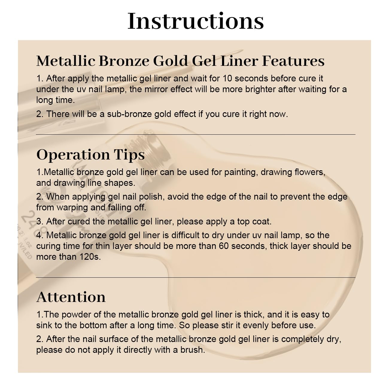 High gloss finish of Rarjsm metallic gel liner set
