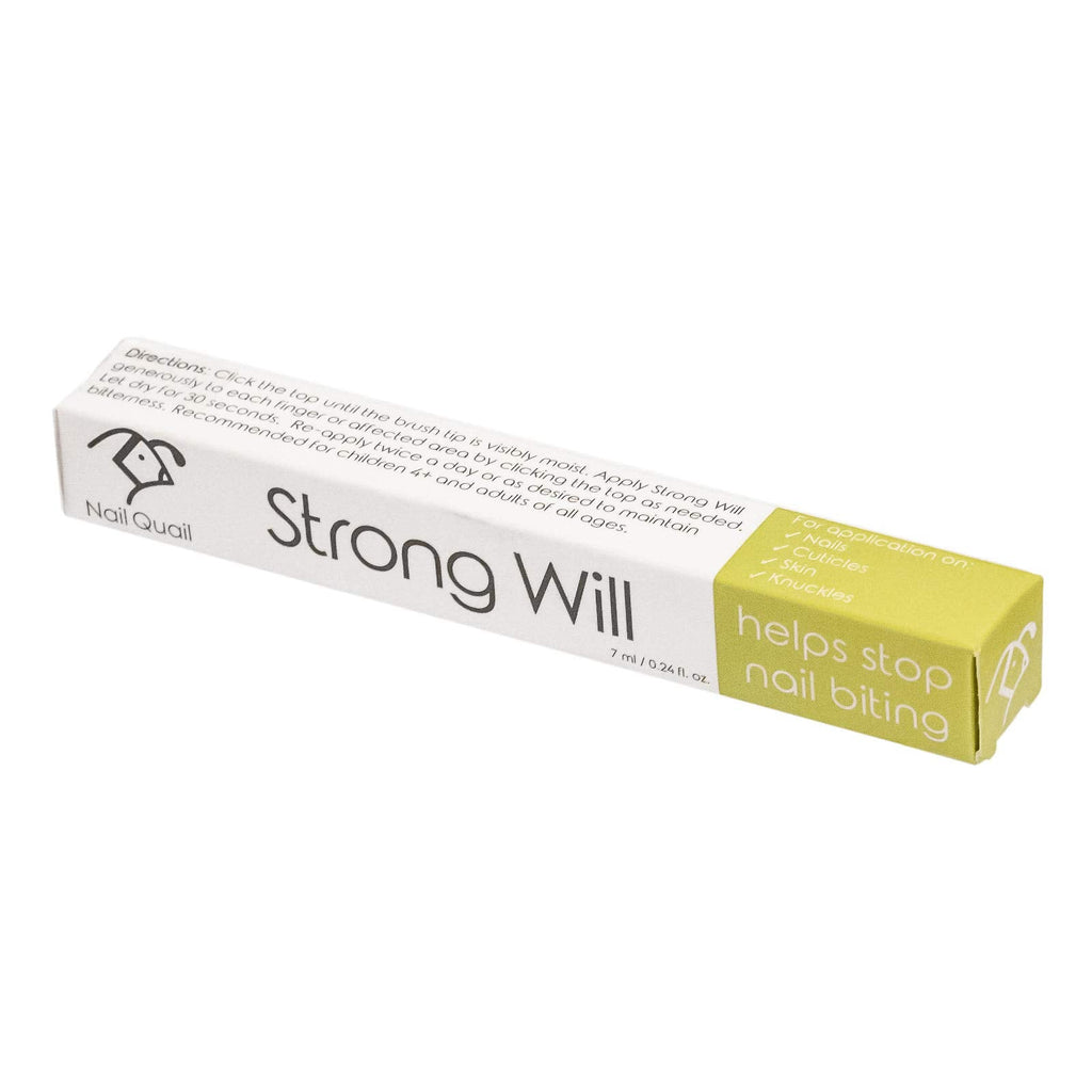 Nail Quail Strong Will box and pen display
