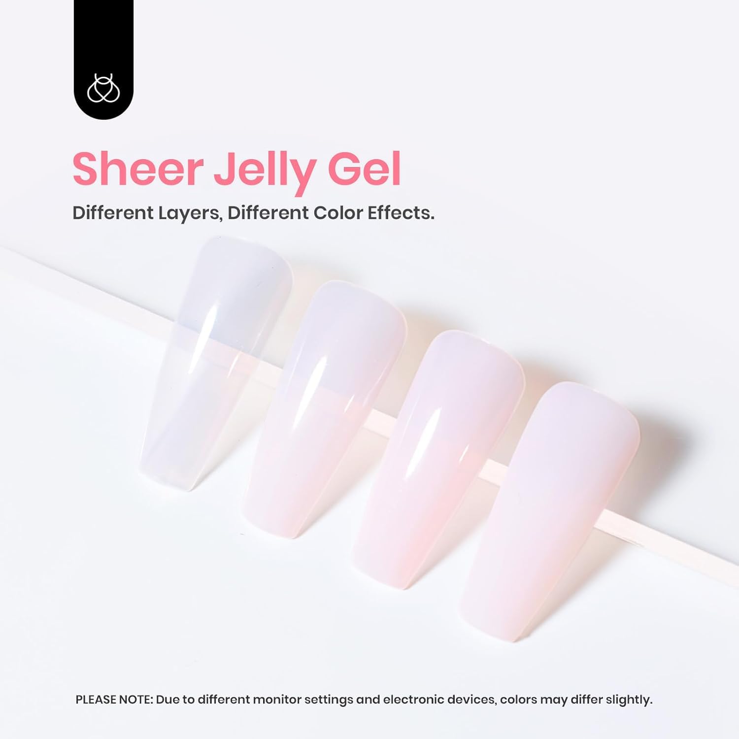 Beetles gel polish application on nails showing sheer effect