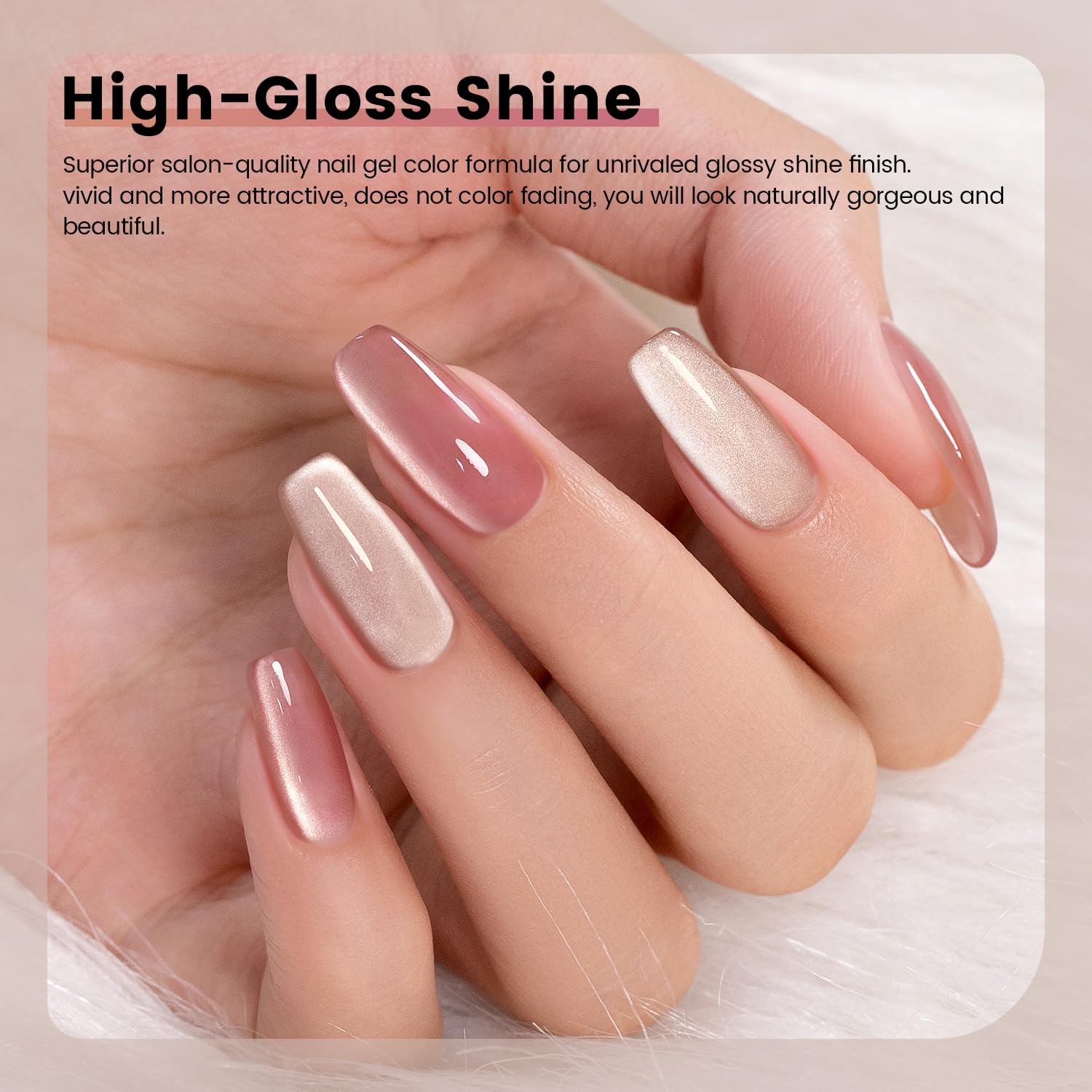 Close up of Rarjsm ceramic cat eye nail polish bottles