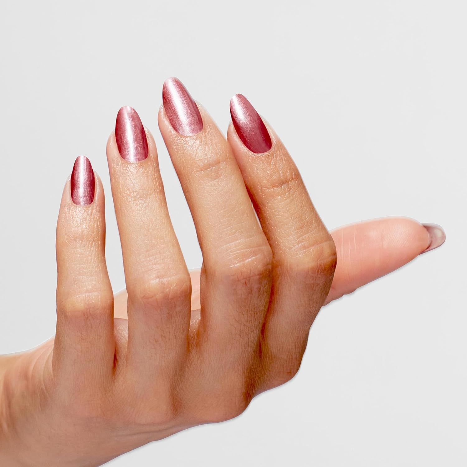 O.P.I Infinite Shine rosy pink shimmer swatch on nails